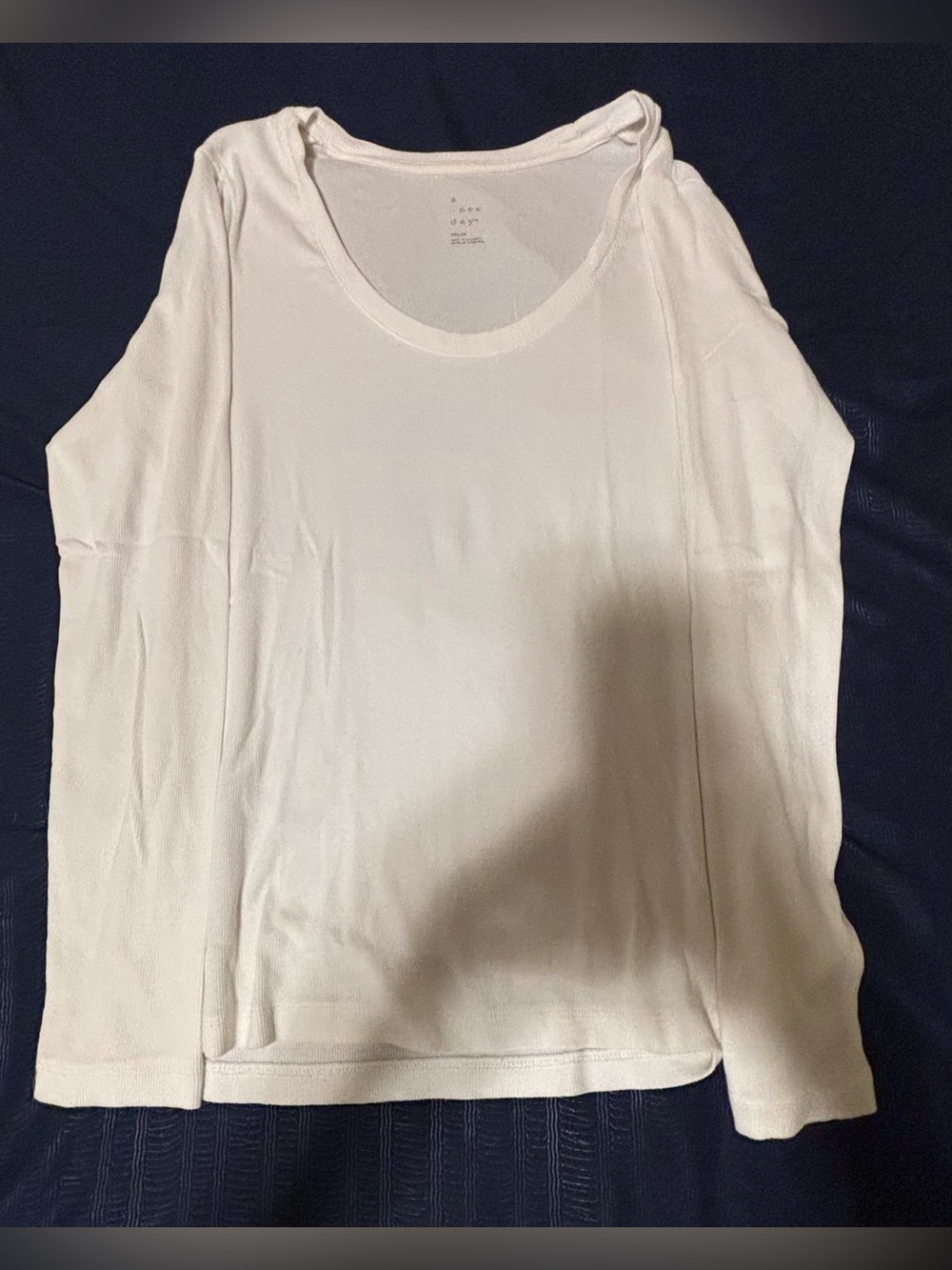 a new day White Long Sleeve Scoop Neck Tee